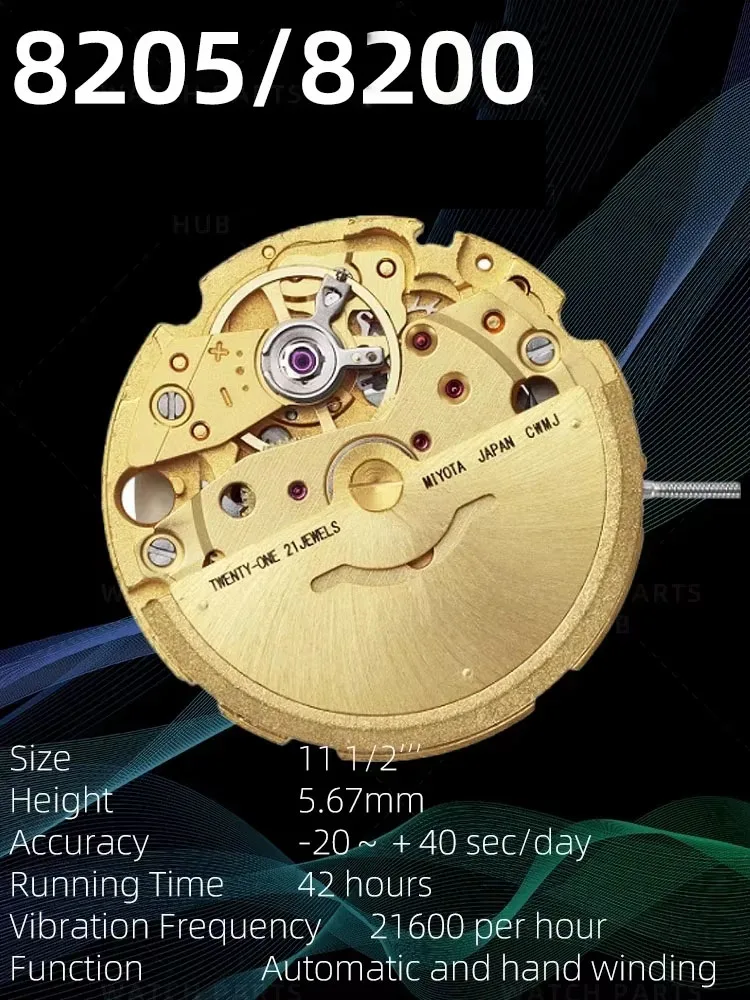New Miyota 8205 Watch Movement Citizen Genuine Original 8200 Mouvement Automatic Movement 3 Hands Date At 3:00 Watch Parts