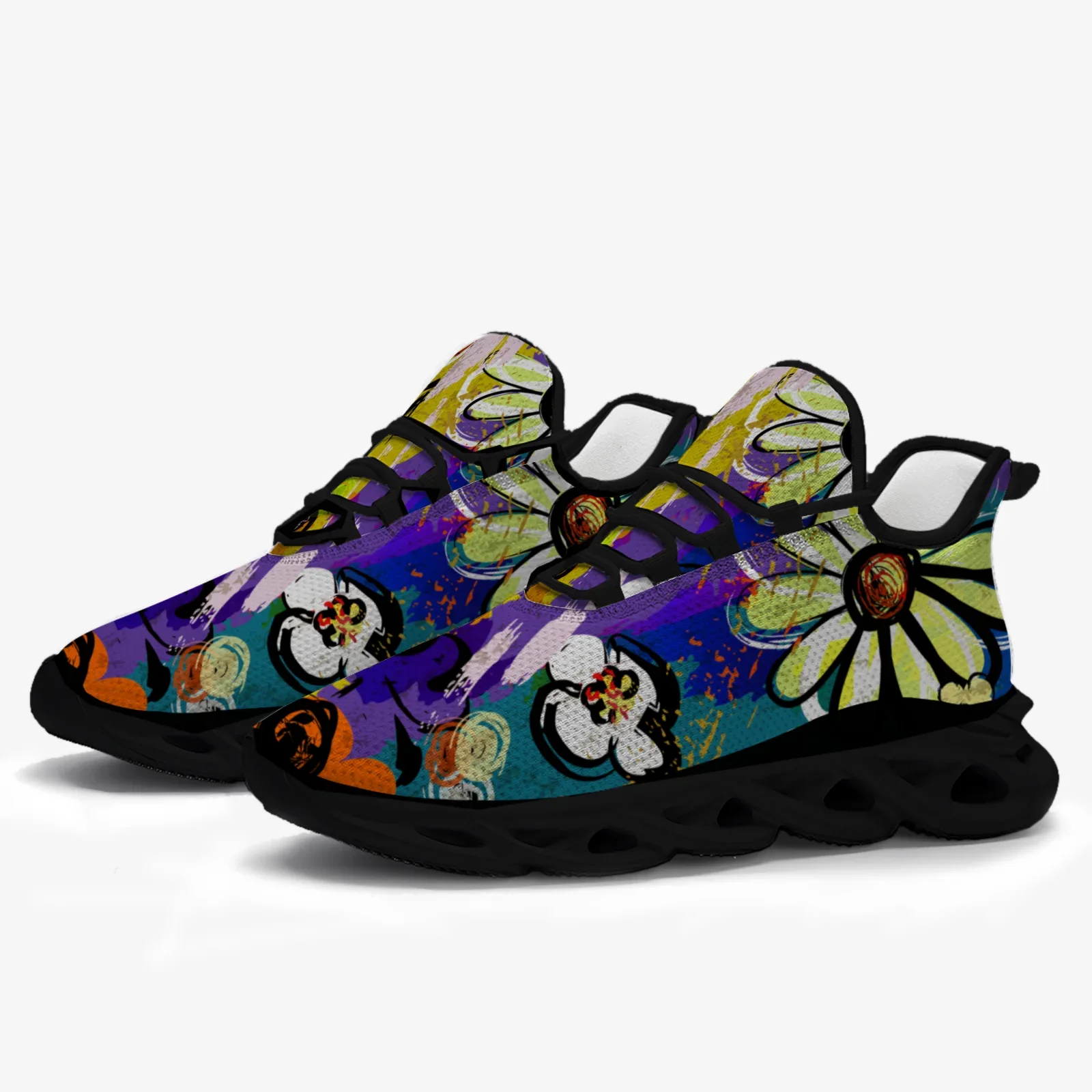 Las zapatillas casuales con diseño de pintura en acuarela cuentan con una parte superior de malla ligera y son adecuadas tanto para hombres como para mujeres.