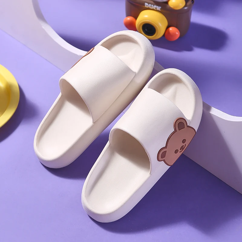 YISHEN Slippers Women Summer Flip Flops Cute Cartoon Bear Shoes Slides For Men Shower Indoor Slippers Beach Sandals Zapatillas