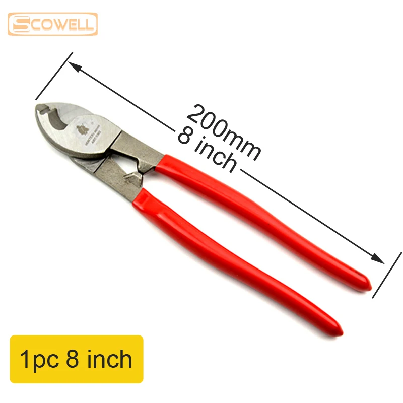 1 التعبئة 8 "كابل كماشة القطع DIY بها بنفسك أداة اليد عالية الكربون الصلب المحمولة دليل سلك تجريد مقص القراص المشبك الملقط