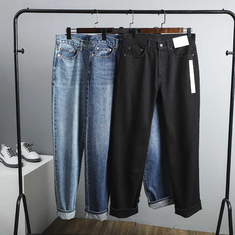 

Sli Men's Cotton Elastic Straight Leg Casual Jeans Faionable Versatile Waed Denim Trousers for Young Men in Autumn