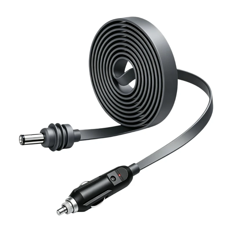 Vehicle DC5.5X2.1Mm Power Cable for Star Mini, Thin Flat TPE Power Supply Cord with Outlet Plugs for Car and Truck Setups Y3ND