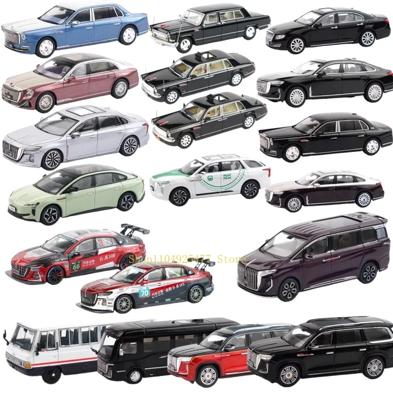 XCARTOYS 1/64 Hongqi conjunto completo H7 H5 HQ9 E-HS9 coche de aleación Motor vehículo Diecast Metal modelo colección ornamento niños regalo Juguetes