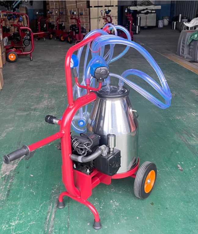Gold Seller 25L/30L/40L Vibration  Household Livestock Cattle Sheep Camels Milking Machine Large Mobile  Single Bucket with Plug