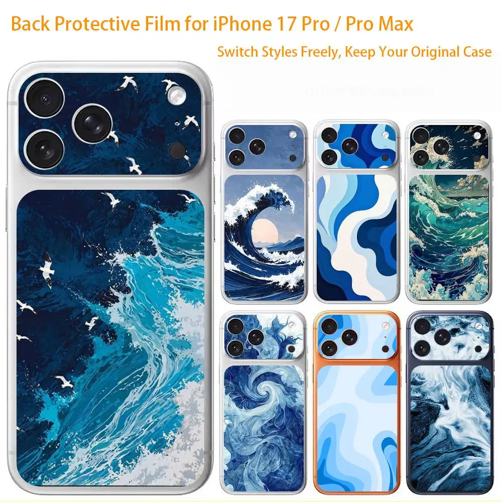 Modern Art Wave Premium Skin Wrap for iPhone 17 Pro/Max, Back Frame Camera Protective Decal (Not Case)