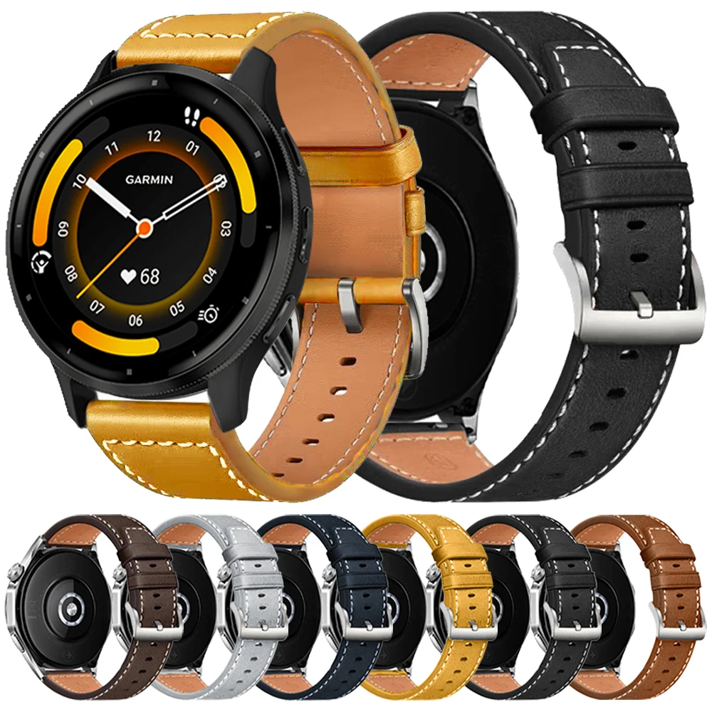 Für Garmin Forerunner 165 265 255 Musik Lederband für Garmin Venu 3 2 Vivoactive 5 4 Business Armband 22 20mm Ersatzband
