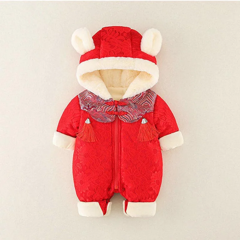 Baby Winter Spring Autumn Baby Boys And Girls Christmas Day Style Monogram Print Panels Striped Long Sleeve Climbing Suit