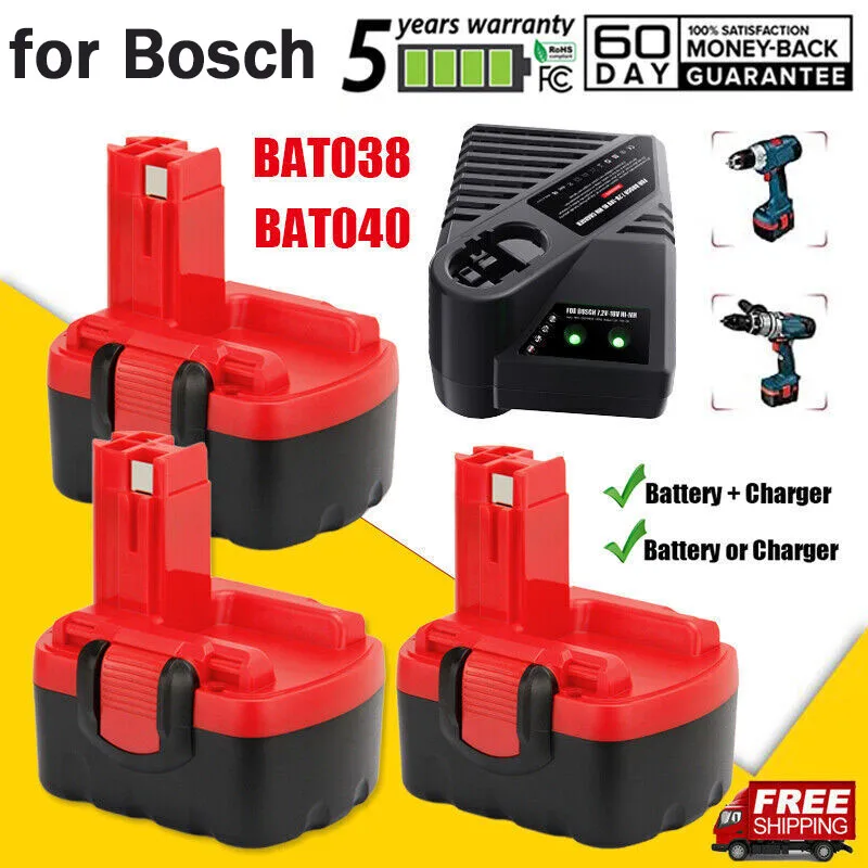 BAT038 14.4V 3500mAh akumulator do bosch BAT038 BAT040 BAT140 BAT159 BAT041 3660K NI-MH PSR GSR GWS GHO 14.4V bateria