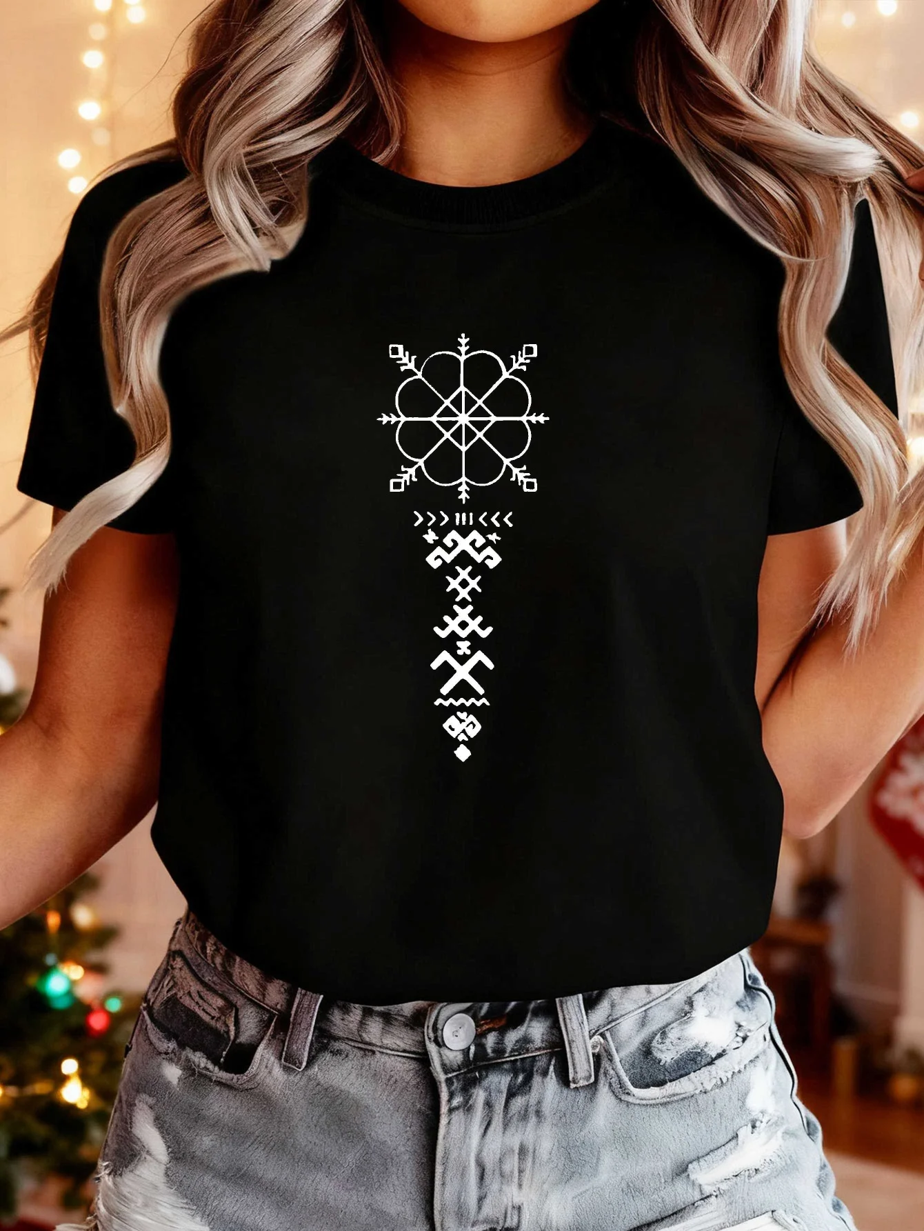 Cultural Fun Latvia Damen-T-Shirt aus reiner Baumwolle, bequem, lässig, modisch, Rundhalsausschnitt, Damen-Oberteil, locker, trendig, kurze Ärmel – Detail 2