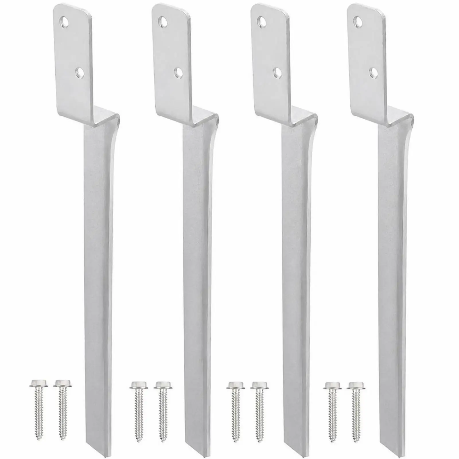 Galvanized Ground Anchor for Wooden Pole Support Heavy Duty Metal Stake with Screws for Swing Set Playhouse Garden