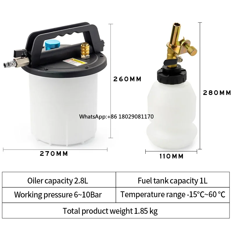 Pneumatic Brake Fluid Extractor Automatic Refilled Bottle Brake Oil Fluid Extractor Pneumatic Bleeder Tool Kit