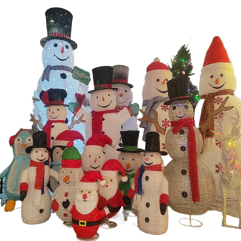 

Рождественский снеговик Санта-Клаус различных форм выдвижные светящиеся светодиодные рождественские украшения красивые украшения