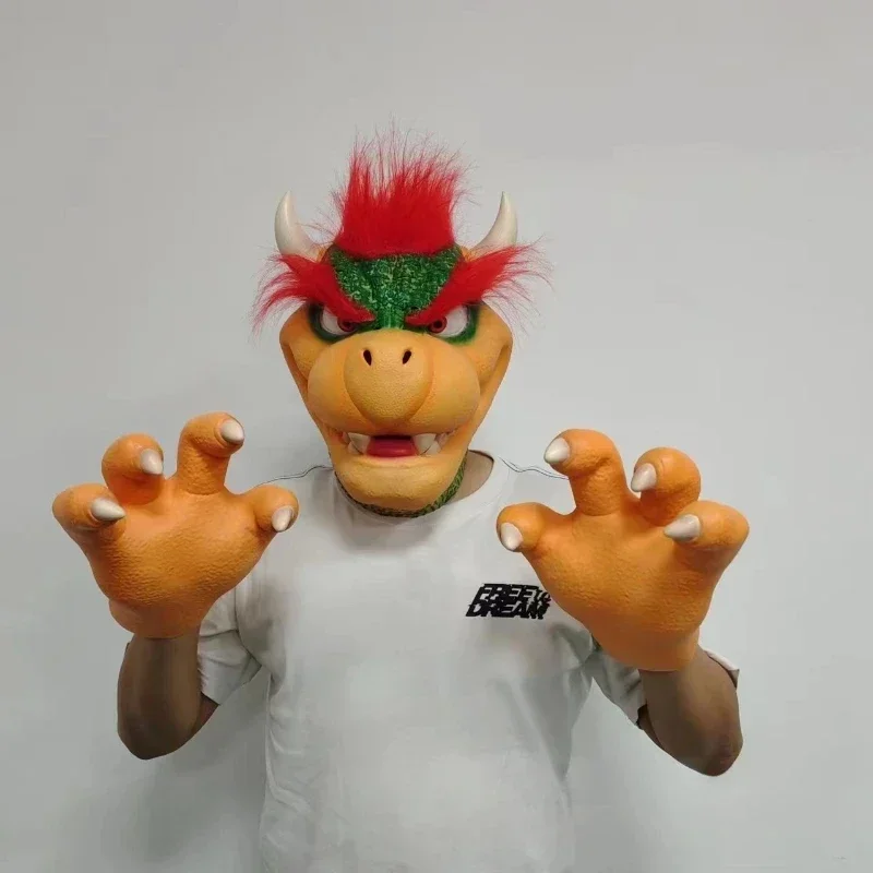 Nieuwe Bowser Cosplay Props Latex Gezichtsmasker Anime Halloween Party Rollenspel Maskers Handschoenen Props voor Volwassen Kostuums Accessorie idjkg