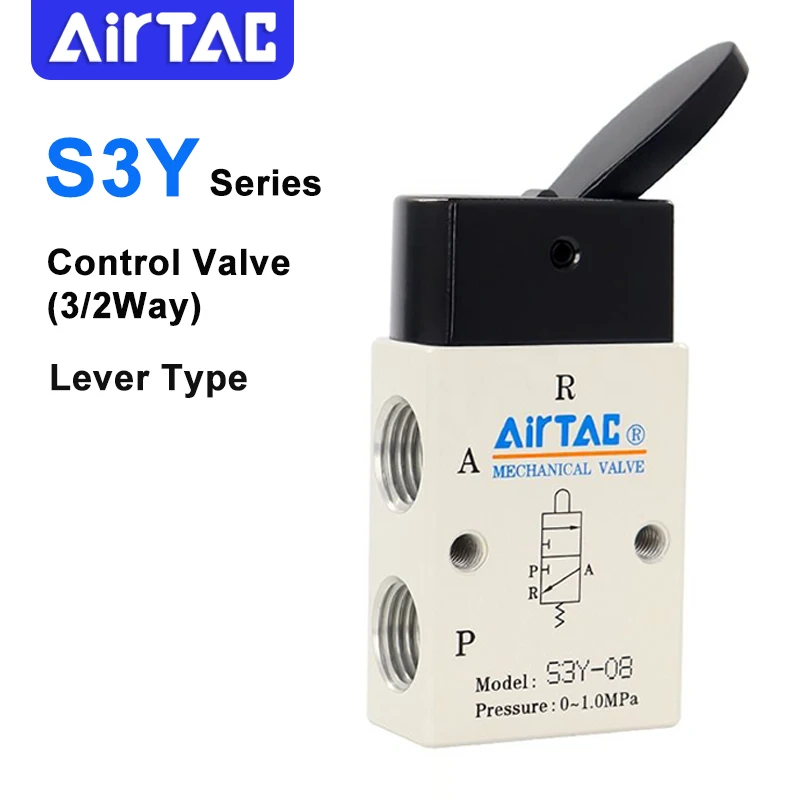 

Airtac S3Y-M5 S3Y-06 S3Y-08 Lever Type Control Valve(3/2Way)Rocker Type Manual Valve