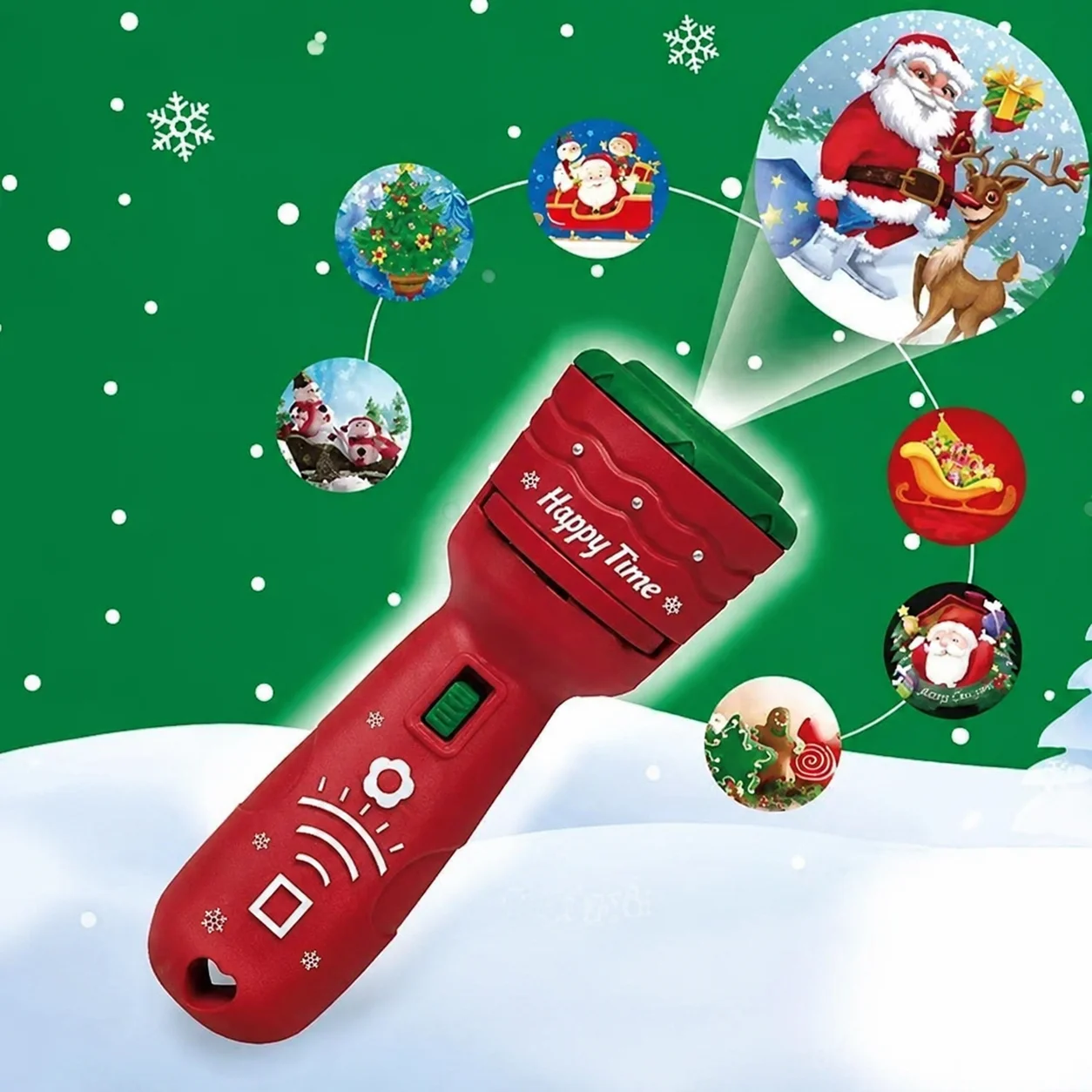 1 Pcs Kids Christmas Gift Torch Lamp Toy Children's Baby Early Education Cartoon Fun Santa Claus Luminous GIFT Cheap