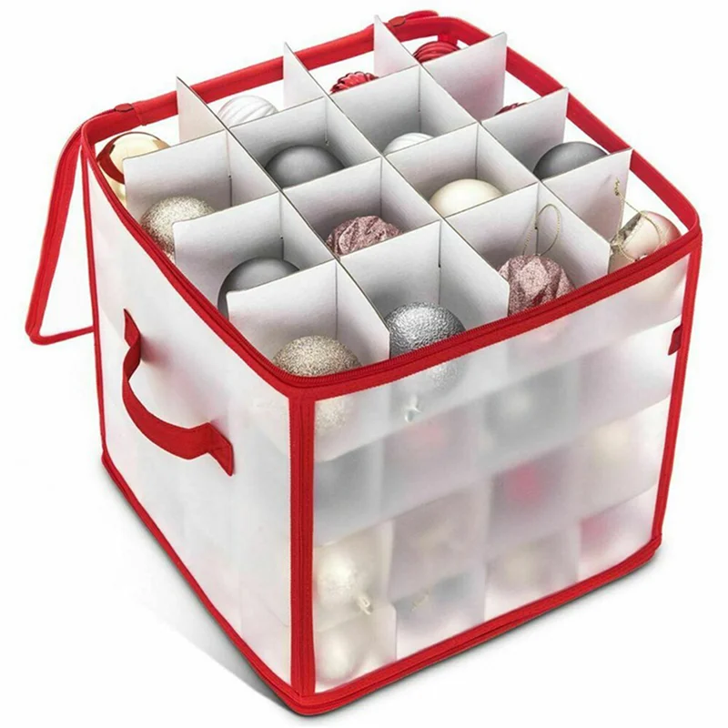 

WORTHOWN-3X Baubles Storage Box Christmas Balls Storage Xmas Tree Decorations Organizer Bauble Storage Divider Toys Storage Box