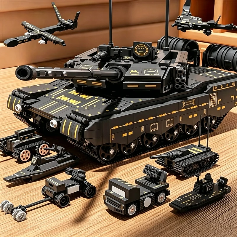 Tank building block set 8 in 1 chariot building blocks boys gift interlocking building block toy kids toy birthday gift
