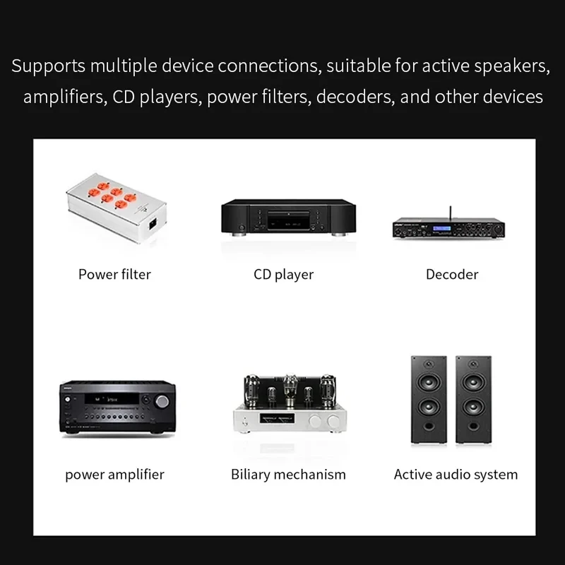 Kabel Daya AC Hi-End 6N OFC Berlapis Perak Audio Hifi Kabel Daya US/EU Filter Koneksi Kabel Daya Tembaga Murni Amplifier CD