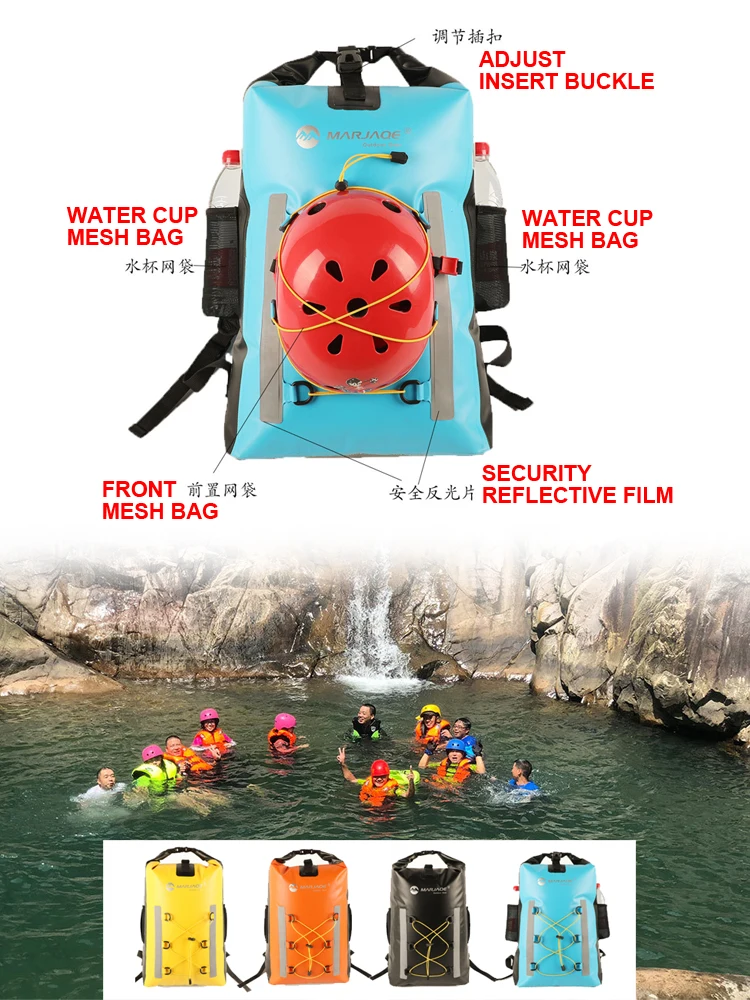 Dry Wet Separation Waterproof Upstream Drifting Bag, Reflective, Durable, Thick, Multi-Function Outdoor Waterproof Backpack,B335