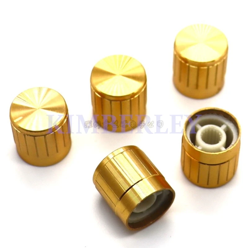 5 Piece 17 X 17MM Metal Gold Knob Cap Panel Speed Control Switch Cap 148 Potentiometer Cap Power Amplifier Volume Cap