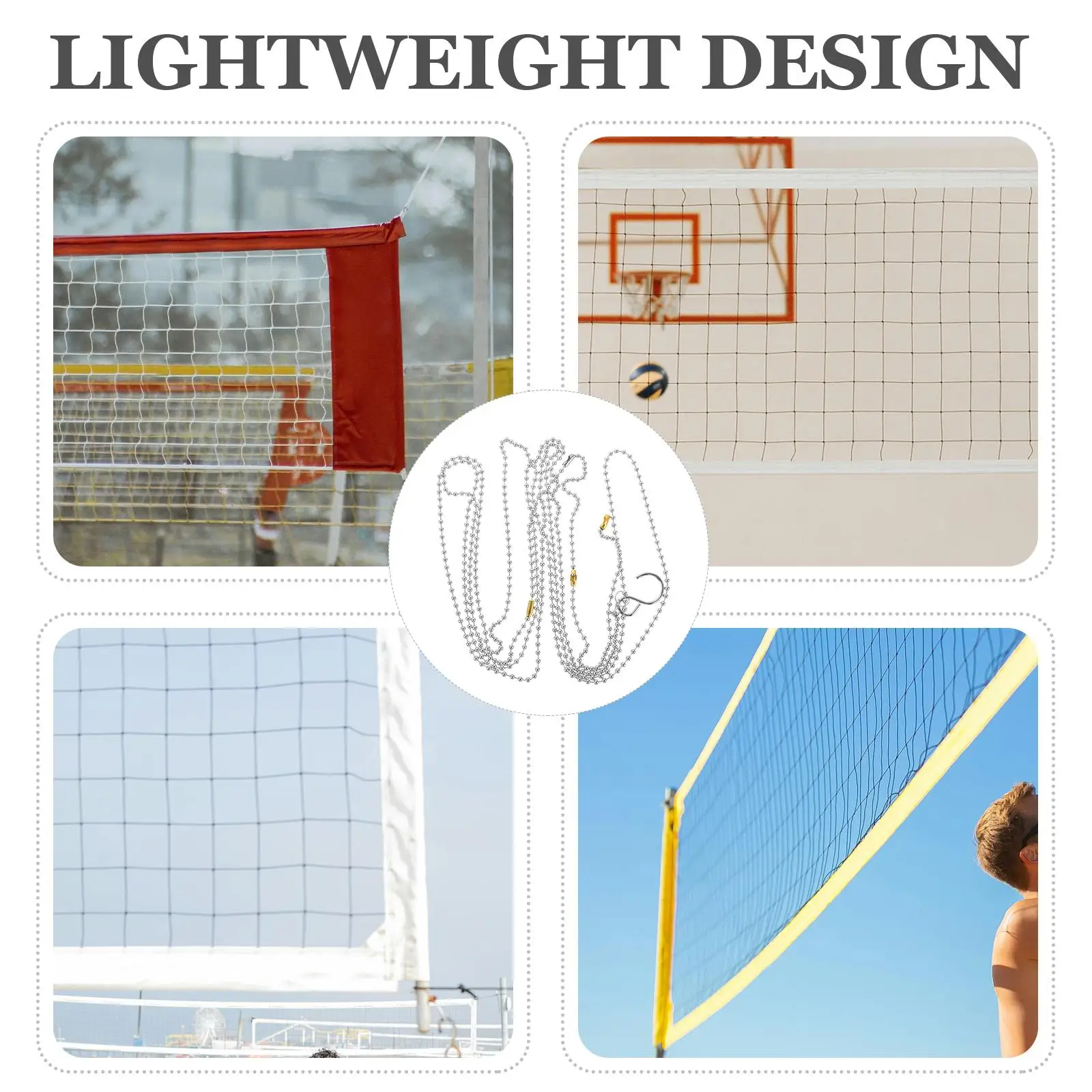 

4 Pcs Volleyball Net Measurement Chain Outdoor Tool Referee Equipment Height Copper