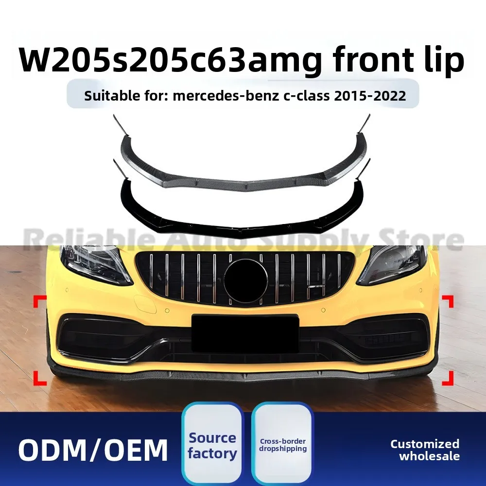 

For Mercedes C Class W205 S205 C63 2015 2022 AMG Front Lip Spoiler Bumper Addon with Aggressive Style and Premium Quality