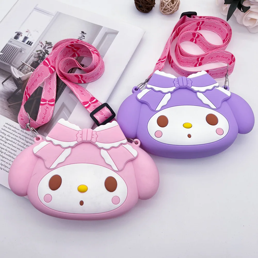 Sanrio Schulter Umhängetasche Silikon Kawaii meine Melodie Cinna moroll Geldbörse Mädchen Mini Handy