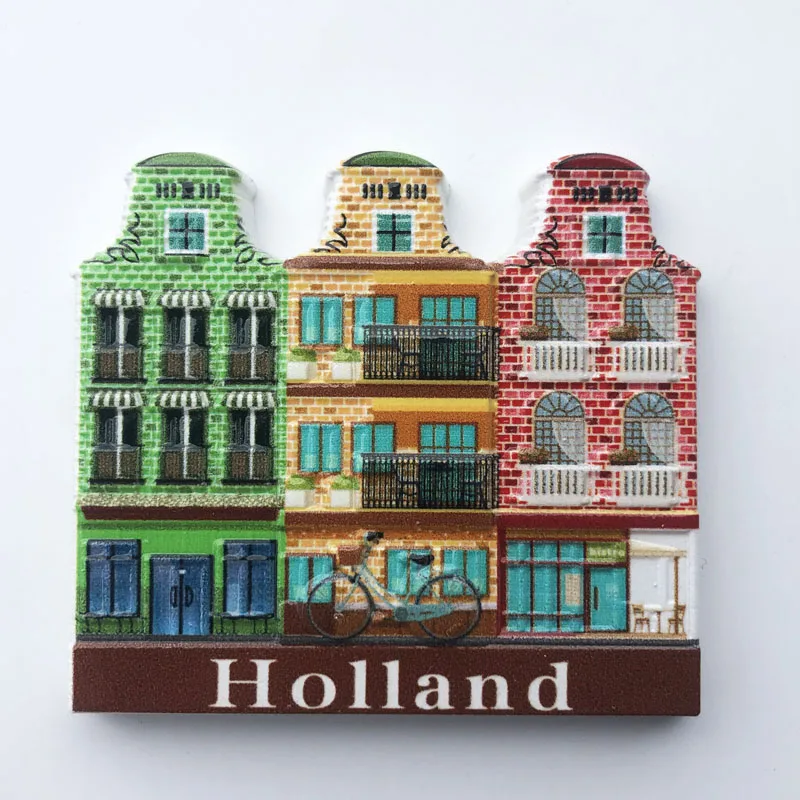 

Fridge Magnet Personalized Street View Dutch Creative Cultural Landscape Decoration Message Stickers Tourism Souvenir