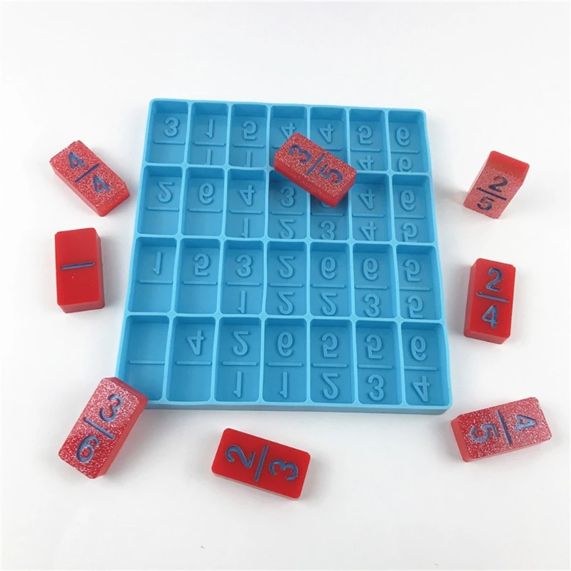 Domino Game Toys Epoxy Resin Mold Number Dominoes Casting Silicone Mould DIY Crafts Polymer Clay Jewelry Making Tool