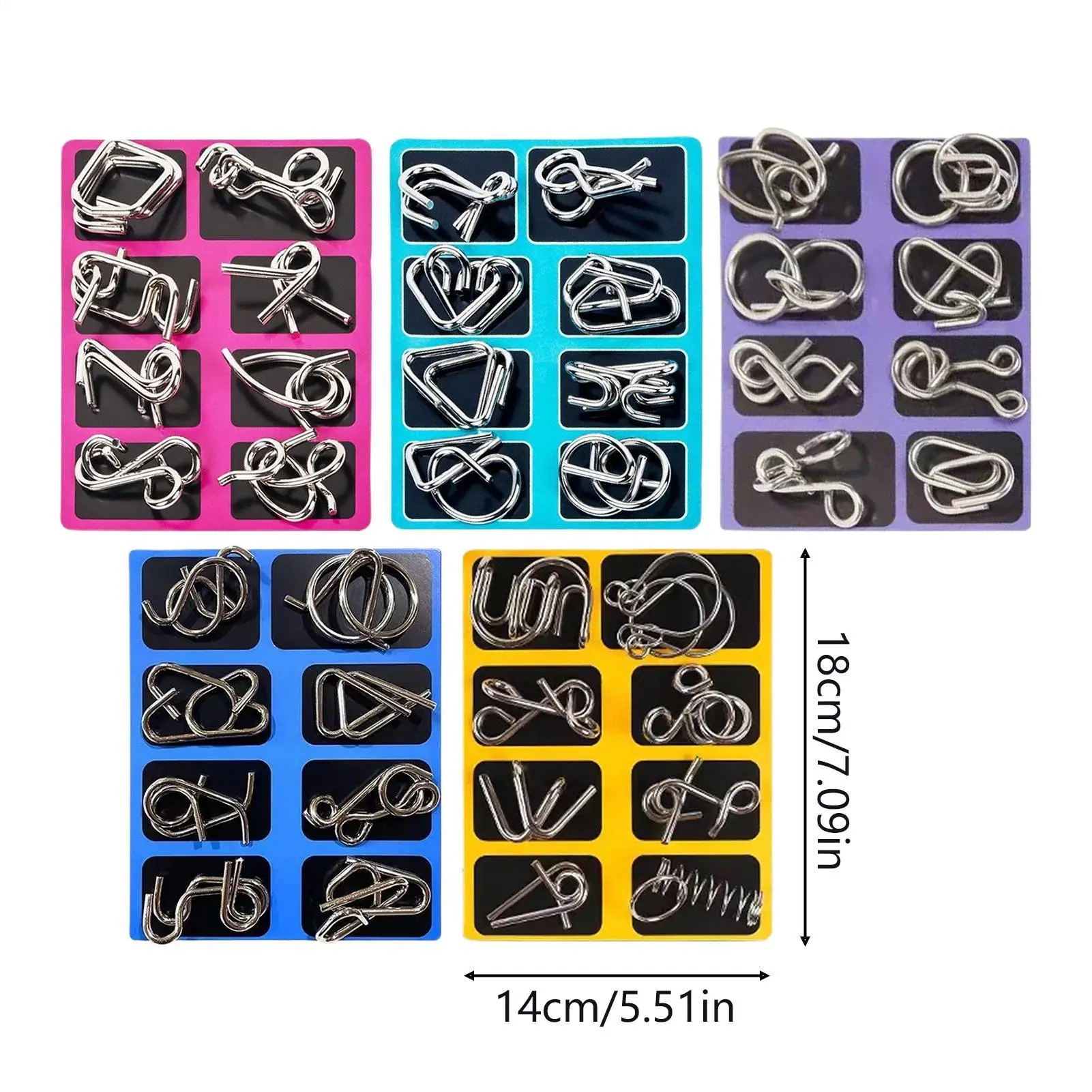 Metal Brain Teaser Puzzles Educational Mind Test Game Toy Challenging Metal Ring Puzzle for Kids Teens Adults Challenge Home