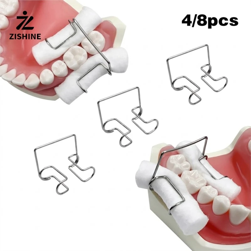 4/8Pcs Dental Cotton Roll Holder 304 Stainless Steel Clips Dentist Tools for Oral Treatment Dry Area Isolation Supplies