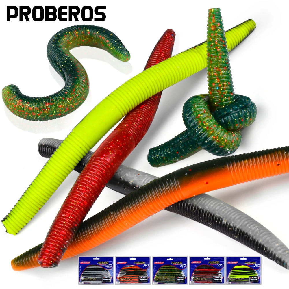 

5Pcs Artificial Soft Baits Worm Stick Soft Lures Fishing Lures Saltwater Pesca Fishing Accessories Wholesale