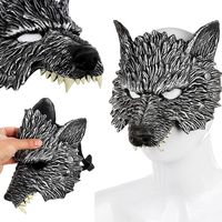 3D Realistic Werewolf Mask Soft PU Foam Wolf Head Mask Mysterious Halloween Cosplay Animal Mask Costume Prop Party Decoration