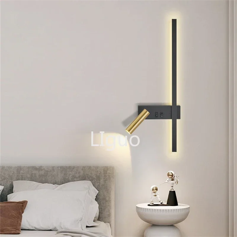 Wall lamp Nordic modern creative led simple living room sofa background  decorative lamp reading  bedroom bedside lamp