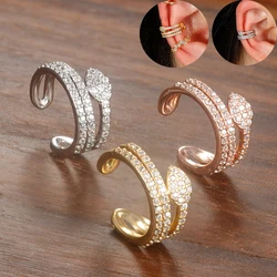 1PC Fashion Stainless Steel 24K Gold Plated Silver Minimalist Metal Clip Earrings For Woman Ear Cuff Without Piercing Jewelry