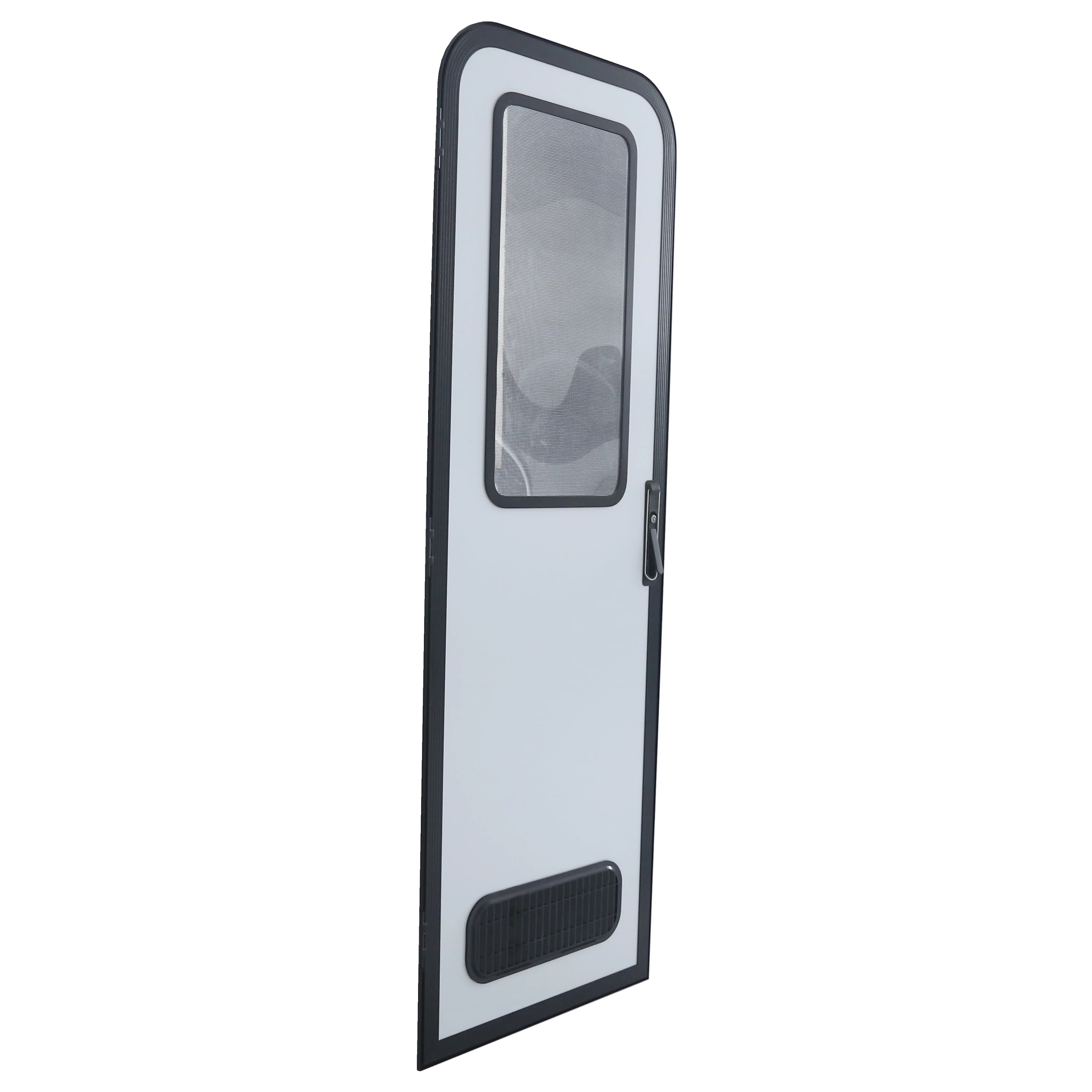 Aluminum Alloy RV Camper Motorhome Trailer Caravan Door With Insect Proof Diamond Mesh Door & Three-point Linkage Lock