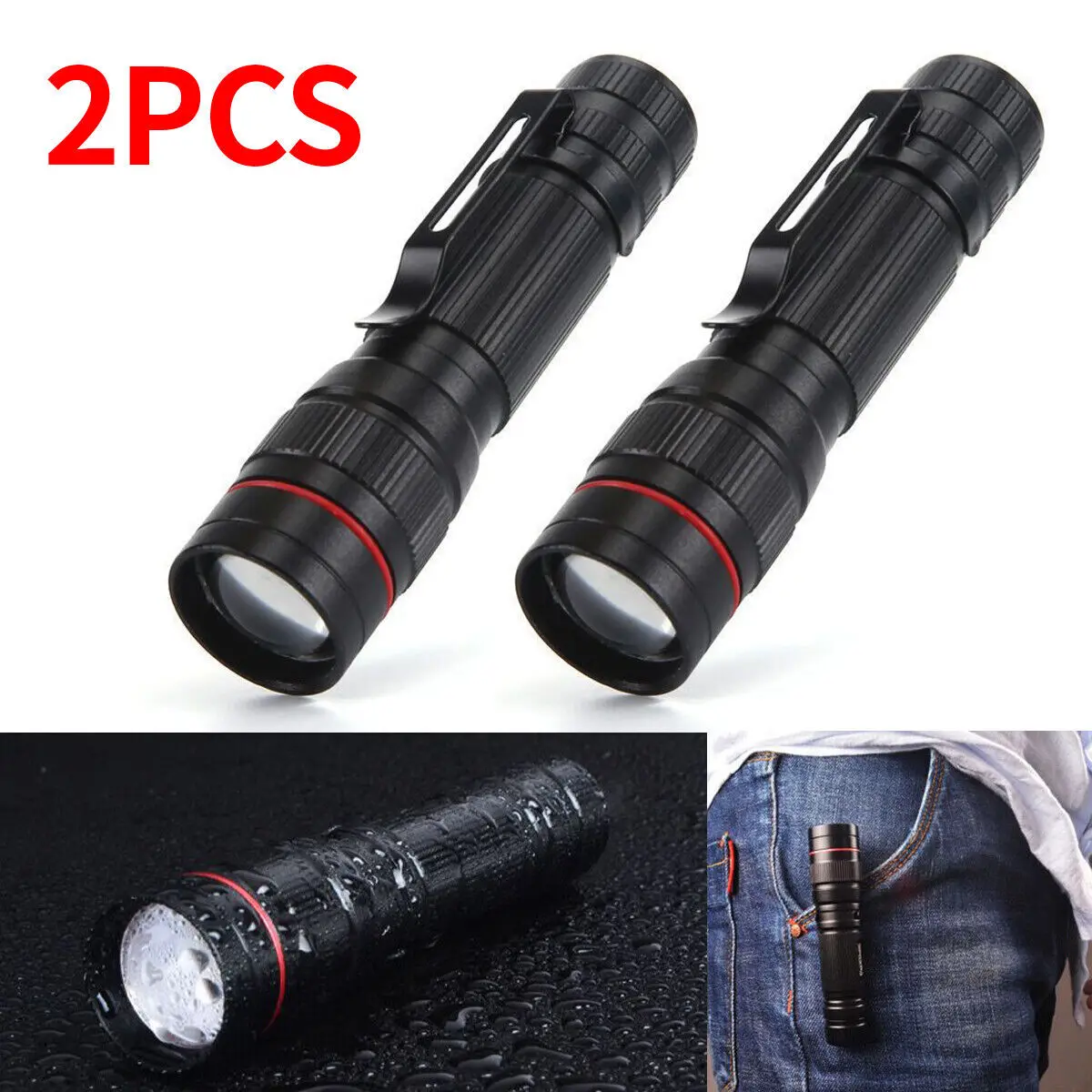 1/2X High Power 1200000LM LED Flashlight Super Bright Torch USB Rechargeable Lamp