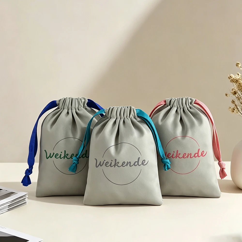 

100Pcs Silk Drawstring Bags Satin Jewelry Pouch Necklace Earrings Packaging Bag Personalized Logo Wedding Gift Candy Dust Sack