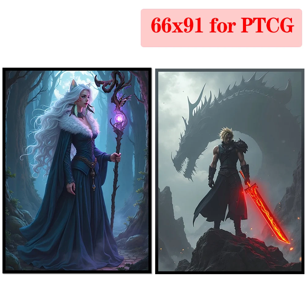 

60 шт., 66x91 мм, темные и крутые рукава для карт в стиле аниме, идеально подходят для PTCG/градных карт, защита для настольных игр/коллекционных карт