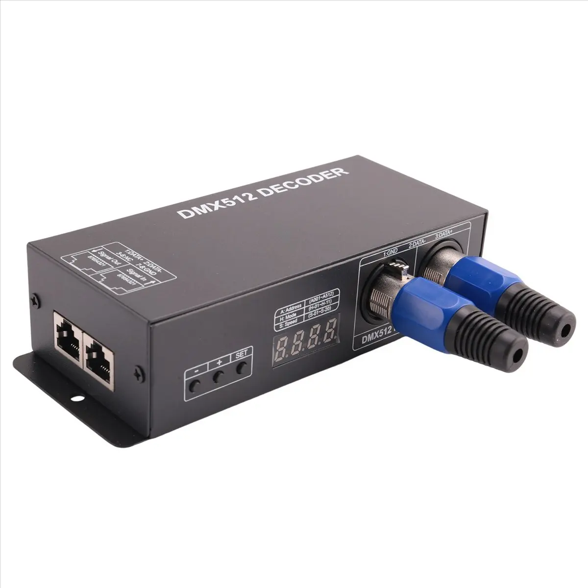 ABAN  512 Digital Display Decoder,Dimming Driver Dmx512 Controller For Led Rgbw Tape Strip Light Rj45 Connection Dc12-24V 20A (4