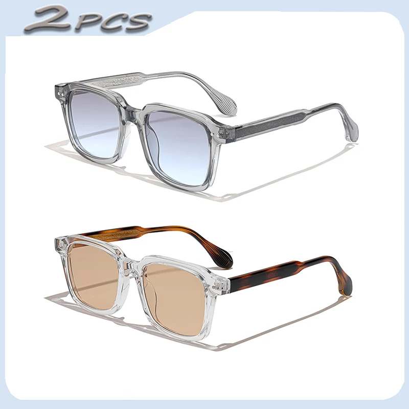 

1/2/3 Pcs HBK Wholesale Fashion Men's Sunglasses Simple Large Frame Cellulose Propionate Temple Tips Women Sunglasses Travel
