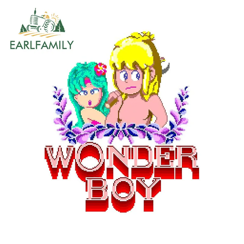 EARLFAMILY 13cm x 11.1cm for Wonder Boy Arcade Game Car Sticker Air Conditioner Decal Car Accessories Creative Racing Graphics