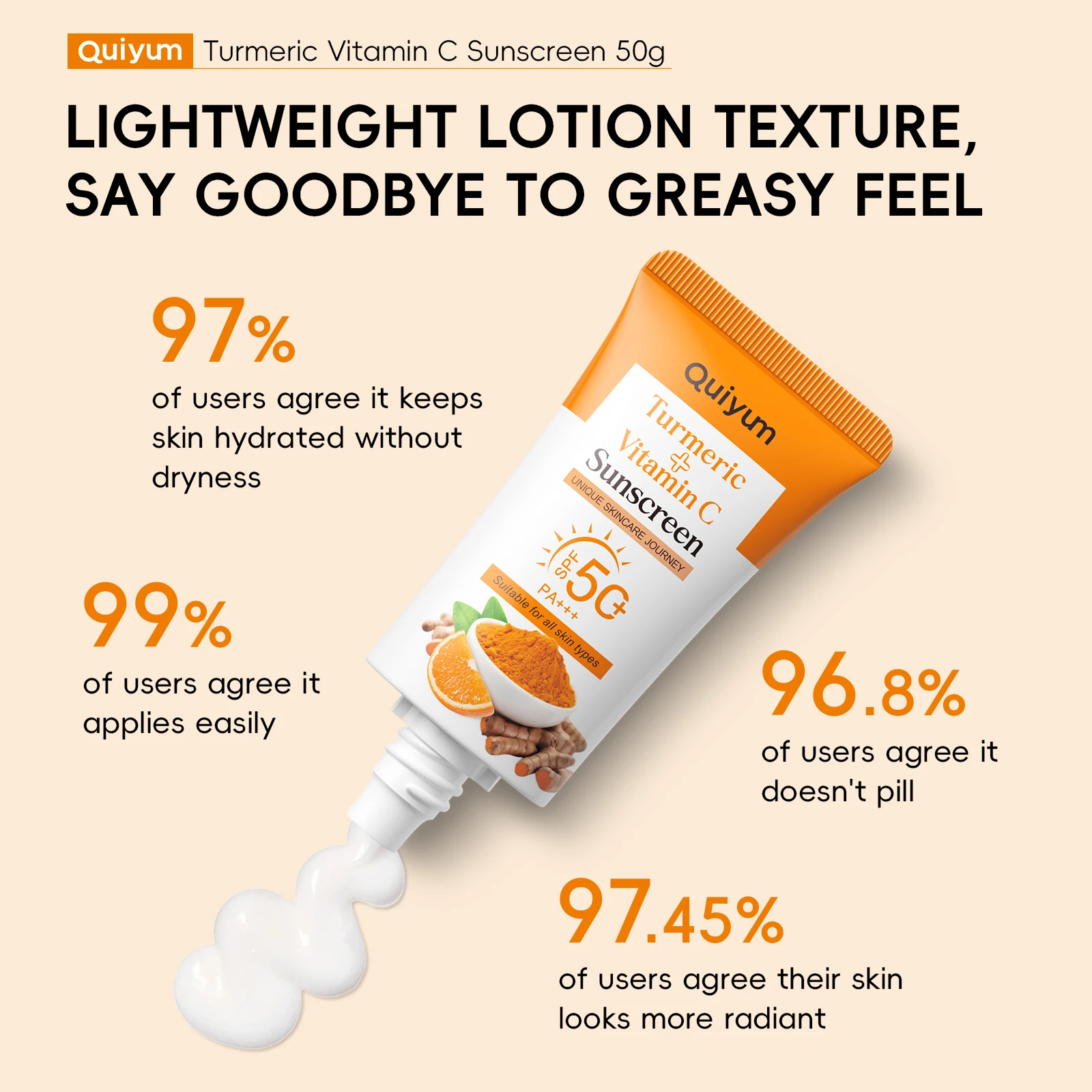 Quiyum Turmeric Vitamin C Suns - Spf 50 Sunscreen ulasan dan harga