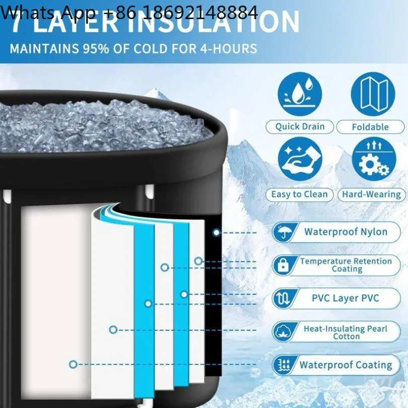 Ice Bath Bucket Folding Adult Bath Bucket Household Assembly Bathtub Portable