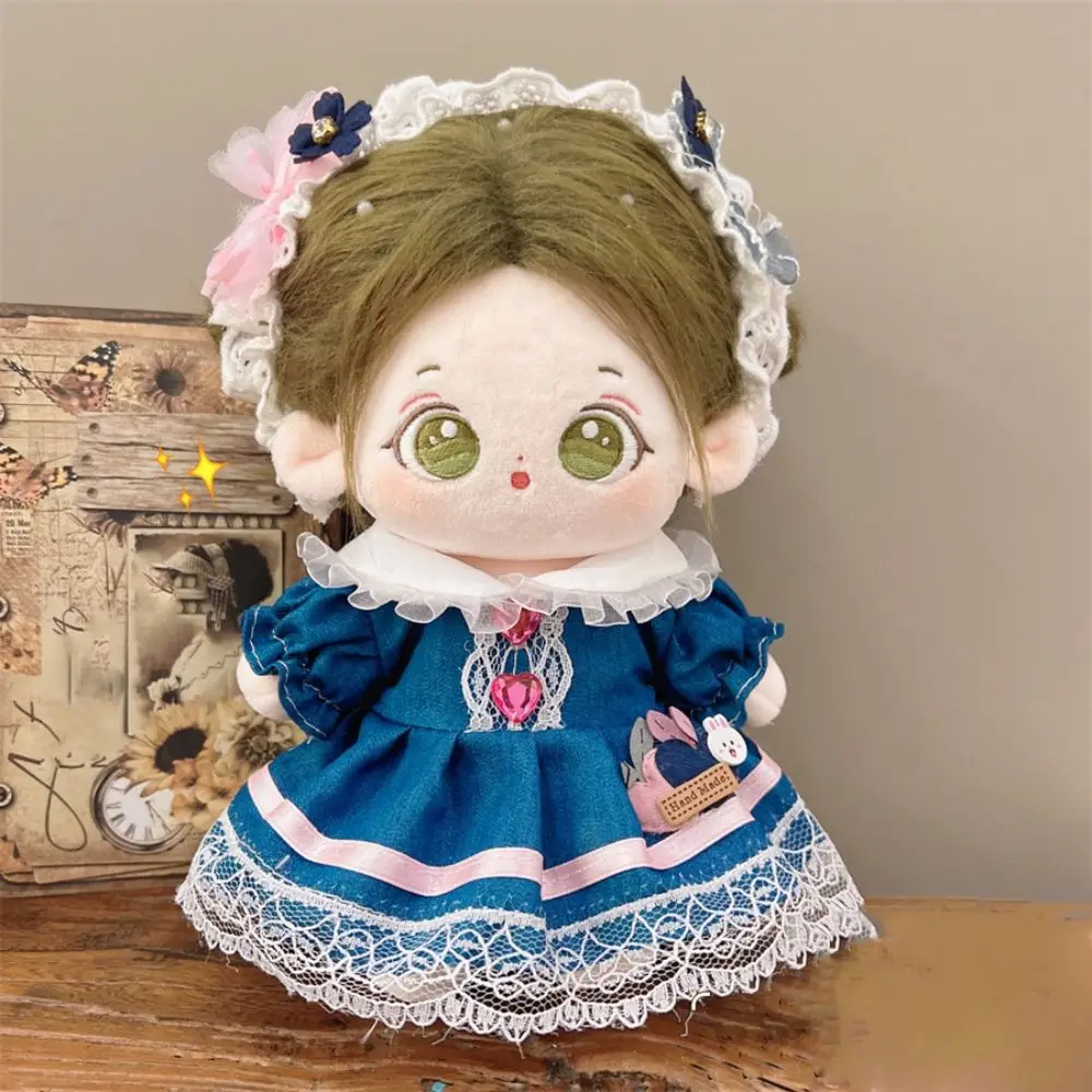 Rok putri 20cm pakaian boneka katun gaun gaya akademis Tanpa atribut pakaian boneka Kawaii DIY pakaian boneka mewah pakaian