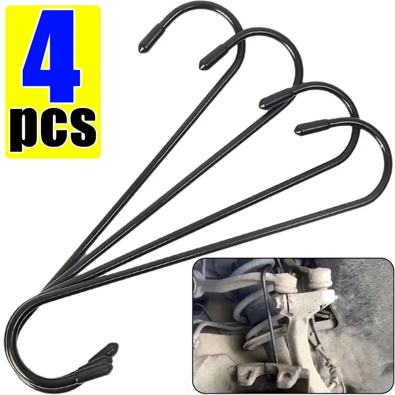 4/1pcs Car Caliper S Shape Hanger Hook Tool Brake Caliper Hanger Hooks with Rubber Tips for Bearing Axle Automotive Accessories