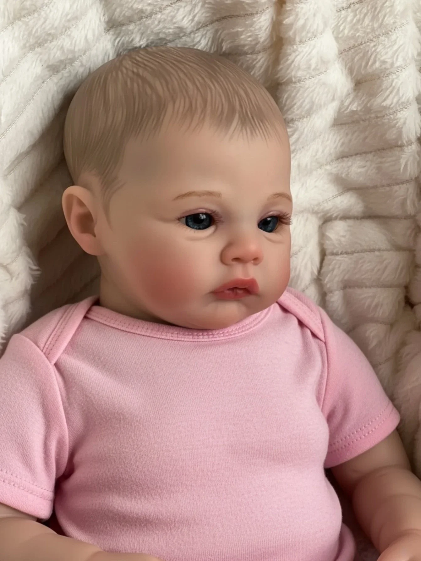 Risbecko schattige 18-inch levensechte herboren babypop - realistische details, handgemaakte look - perfect voor verzamelaars en geschenken