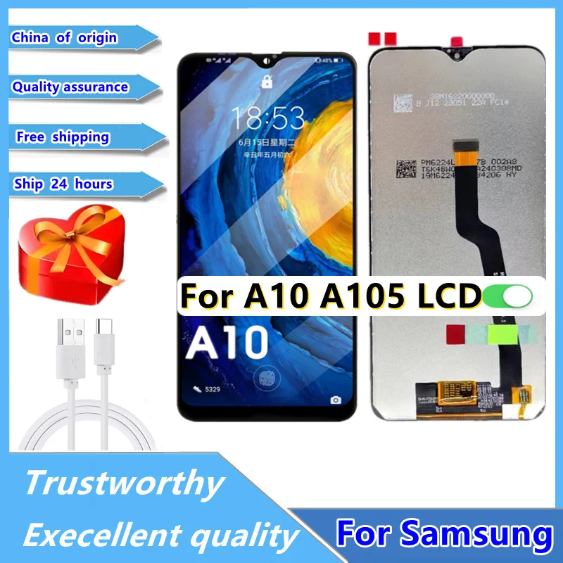 Высококачественный 6,2-дюймовый дисплей для Samsung A10 A105, сменный ЖК-экран, дигитайзер в сборе для Samsung A105F SM-A105F ЖК-дисплей