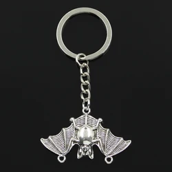 Fashion 30mm Key Ring Metal Key Chain Keychain Jewelry Antique Bronze Silver Color Plated Bat Vampire Dracula 29x47mm Pendant