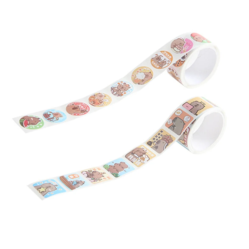 1 Roll Stickers Cartoon Capybara Graffiti Sticker For Water Bottle Laptop Luggages Laptop Decals Decoration Kid Reward Gift Toy